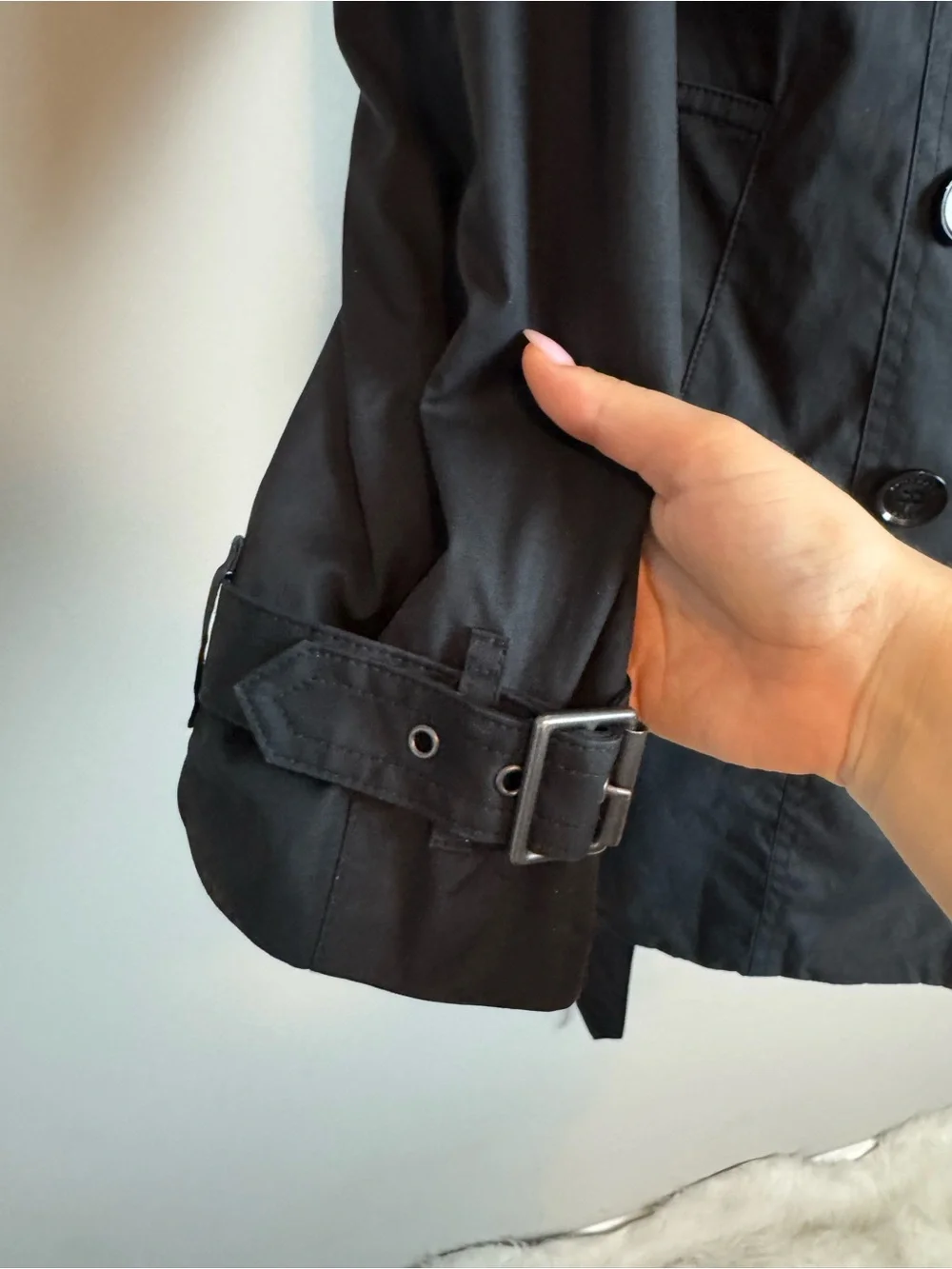 Burberry Brit Reymoore Black Double Breasted Trench Coat & Packable Insert - Picture 8 of 13